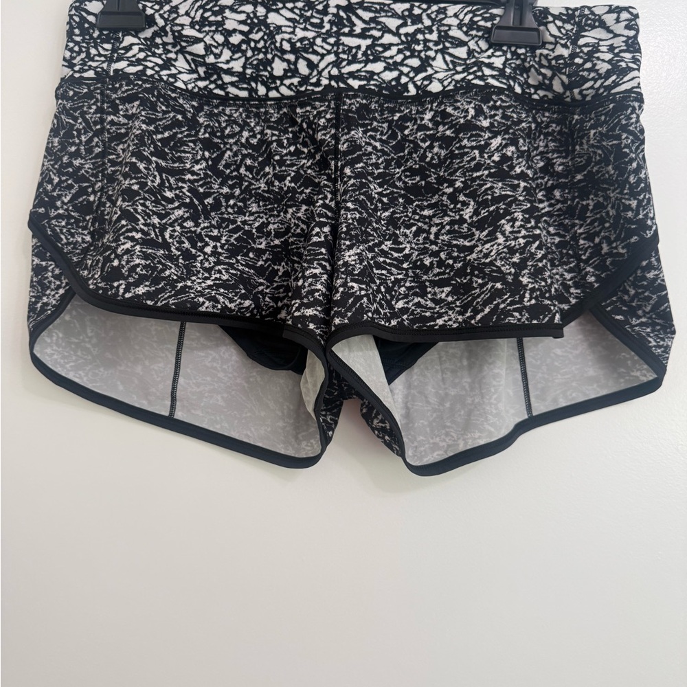Lululemon Speed Shorts H2O Black/White Size 6